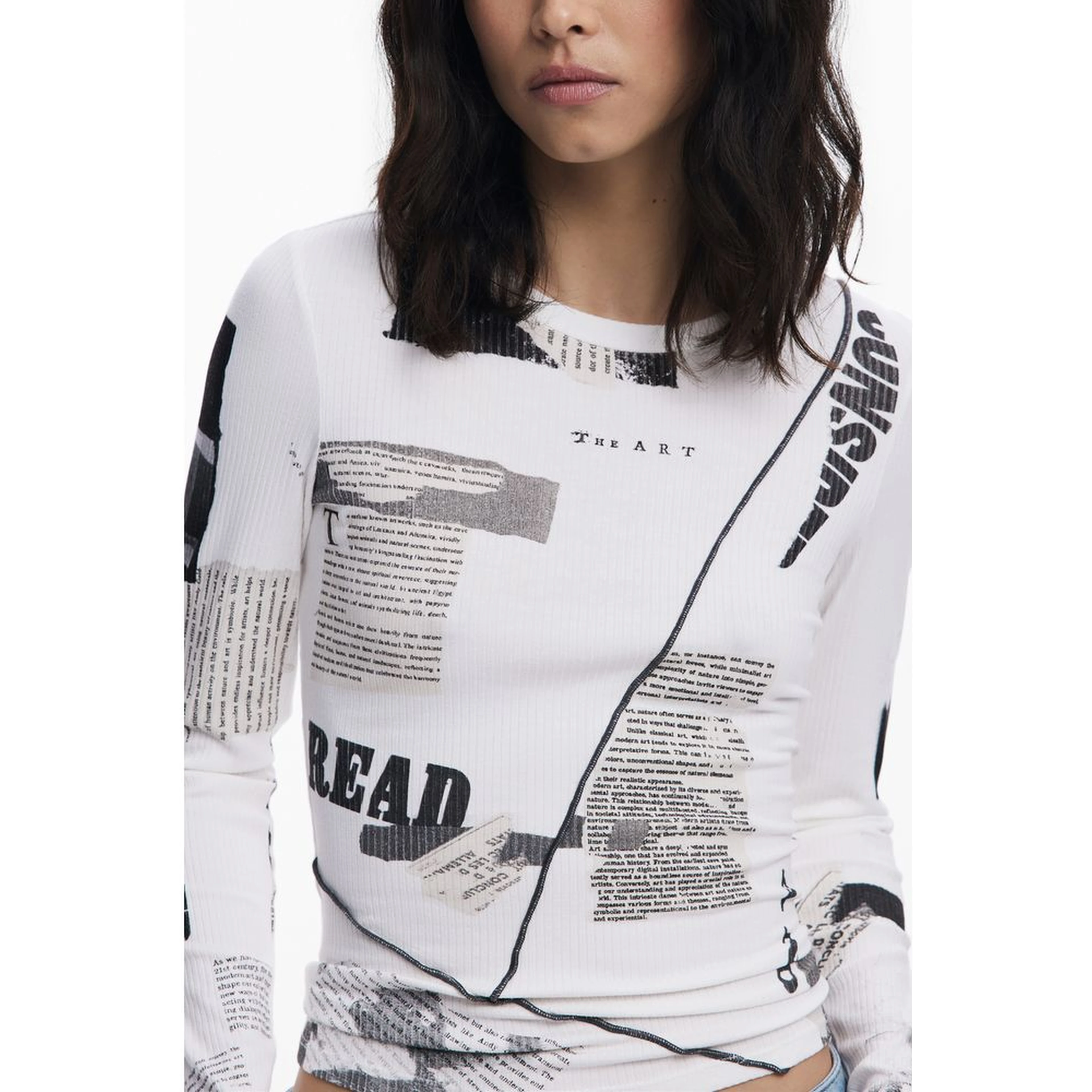 White Viscose Women T-Shirt