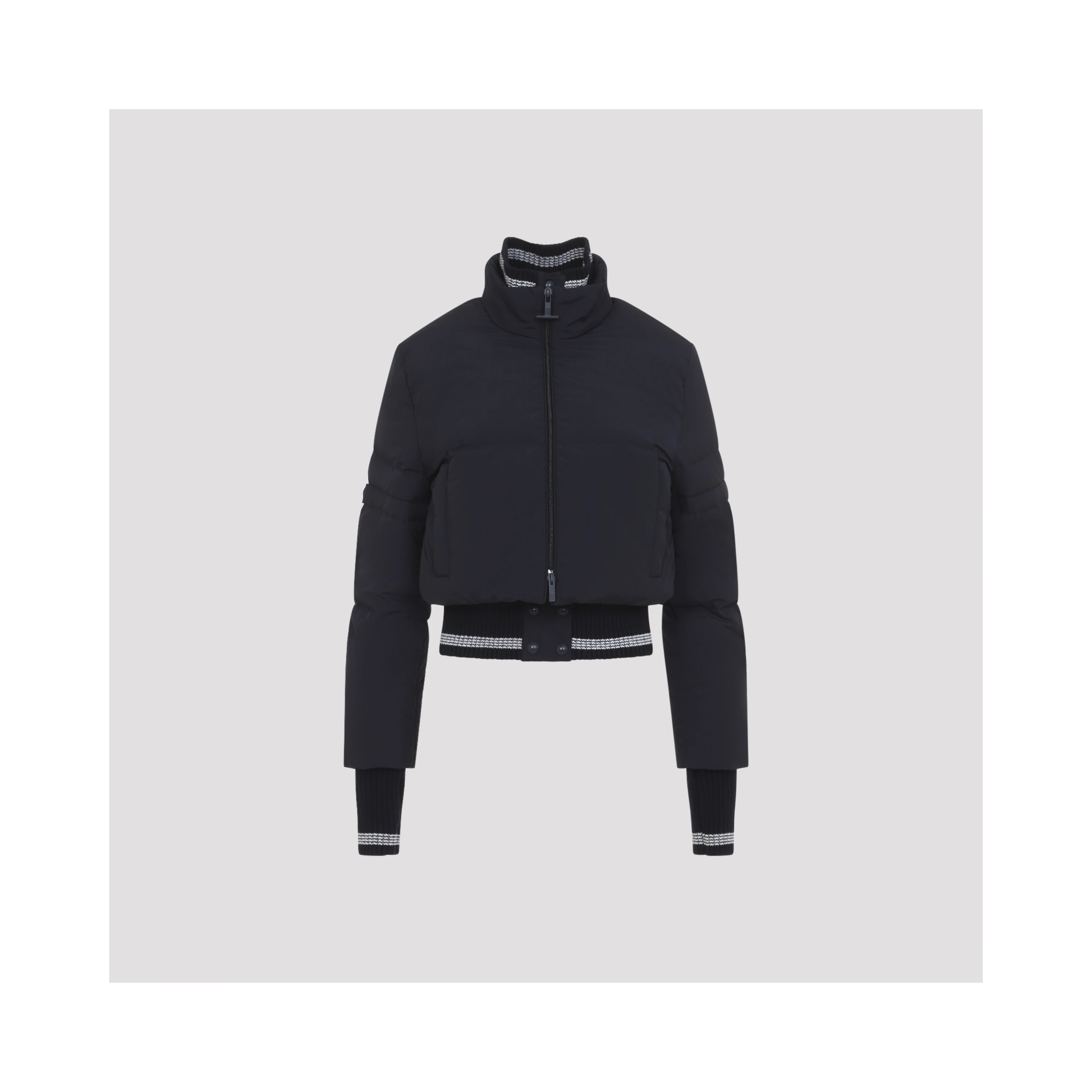 CROPPED DOWNFILLED ZIP FRONT JACKET