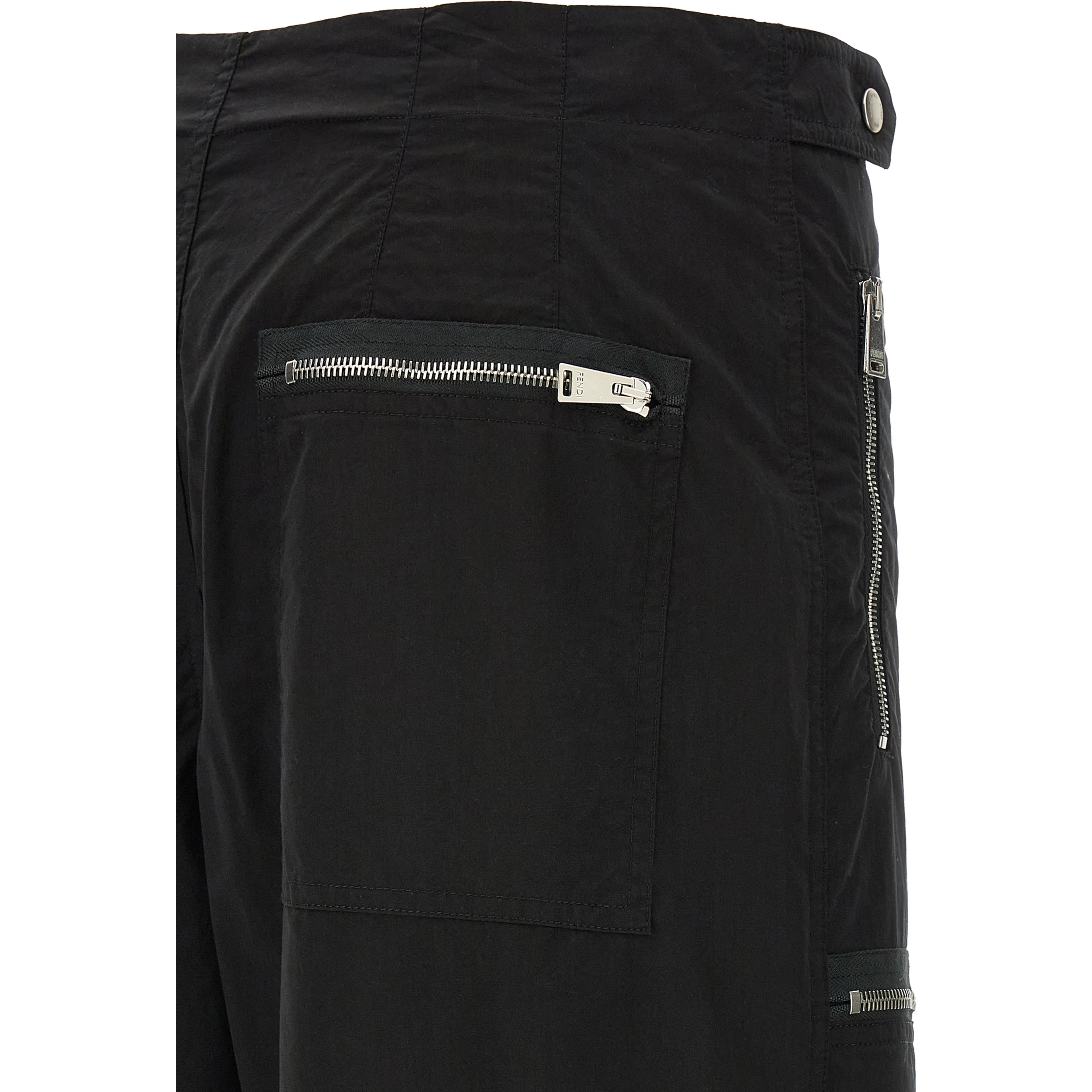 Black Cotton Cargo Pants