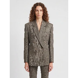 Double-breasted Jade blazer in beige melange