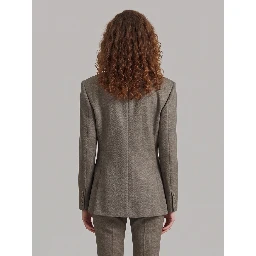 Double-breasted Jade blazer in beige melange