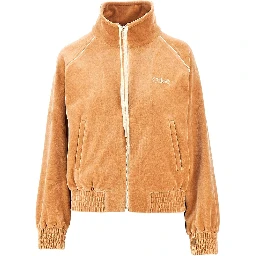 Velvet full-zip sweatshirt
