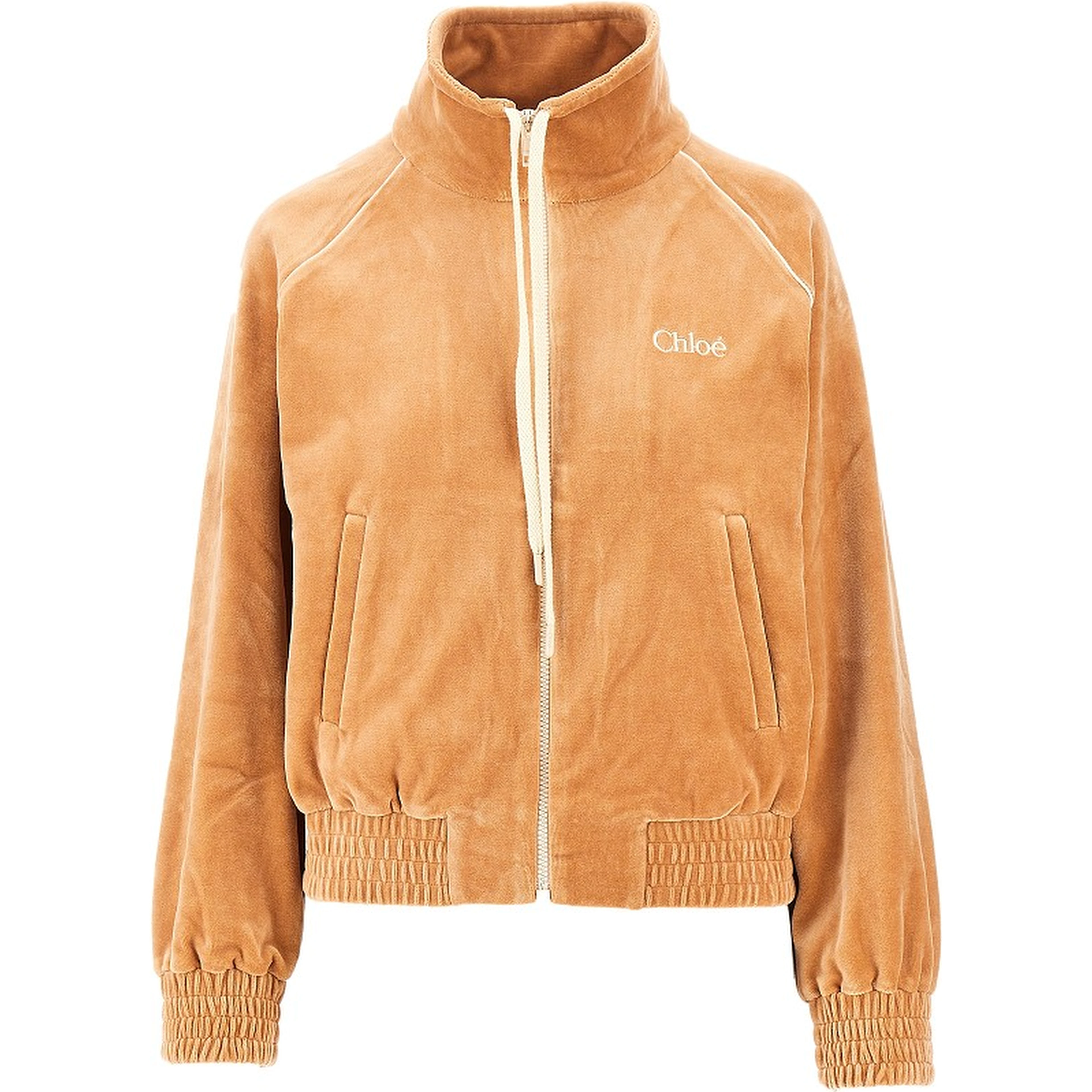 Velvet full-zip sweatshirt