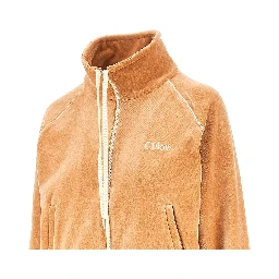 Velvet full-zip sweatshirt