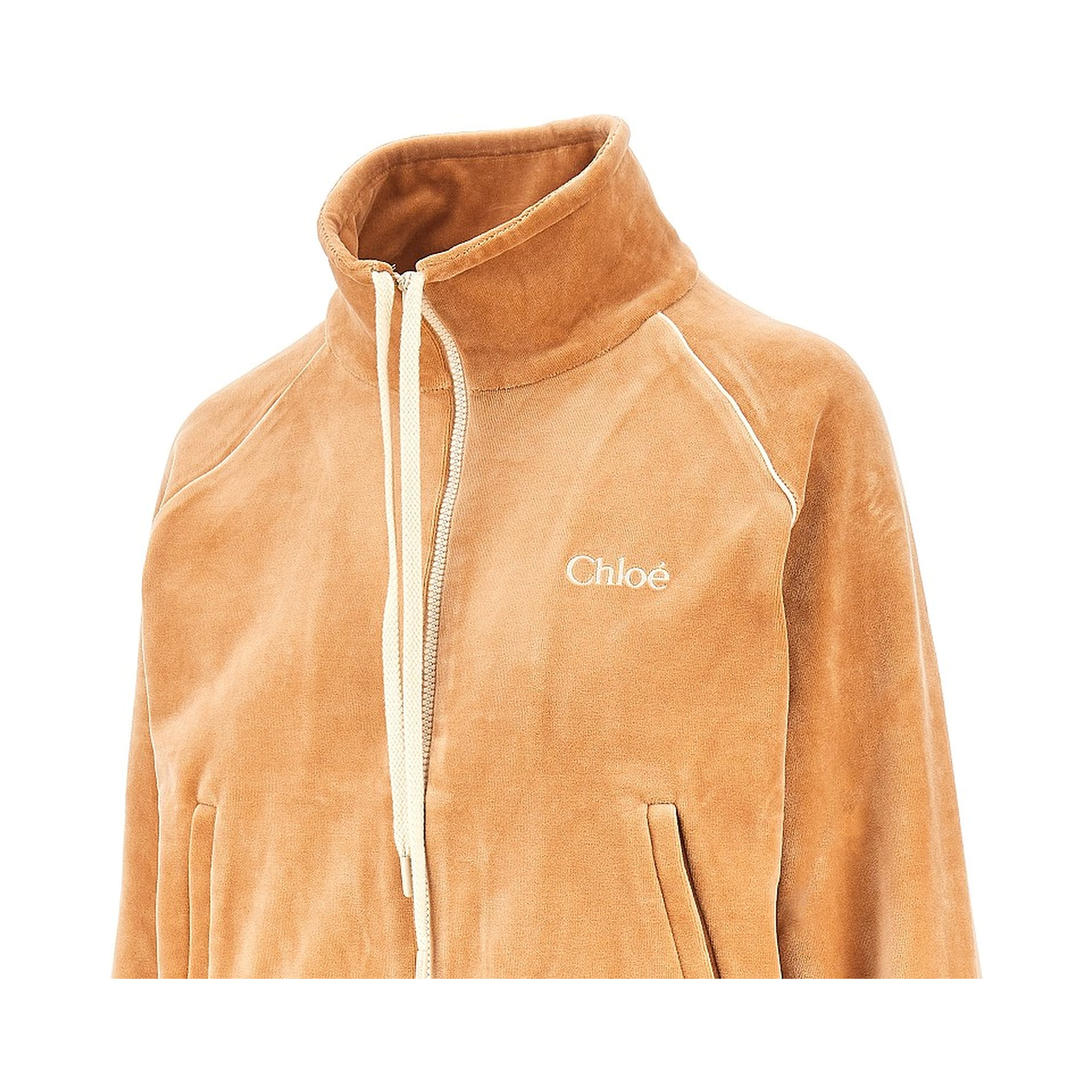 Velvet full-zip sweatshirt