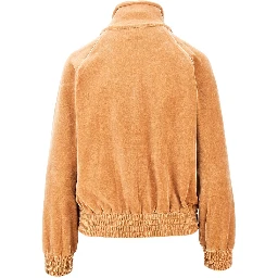 Velvet full-zip sweatshirt