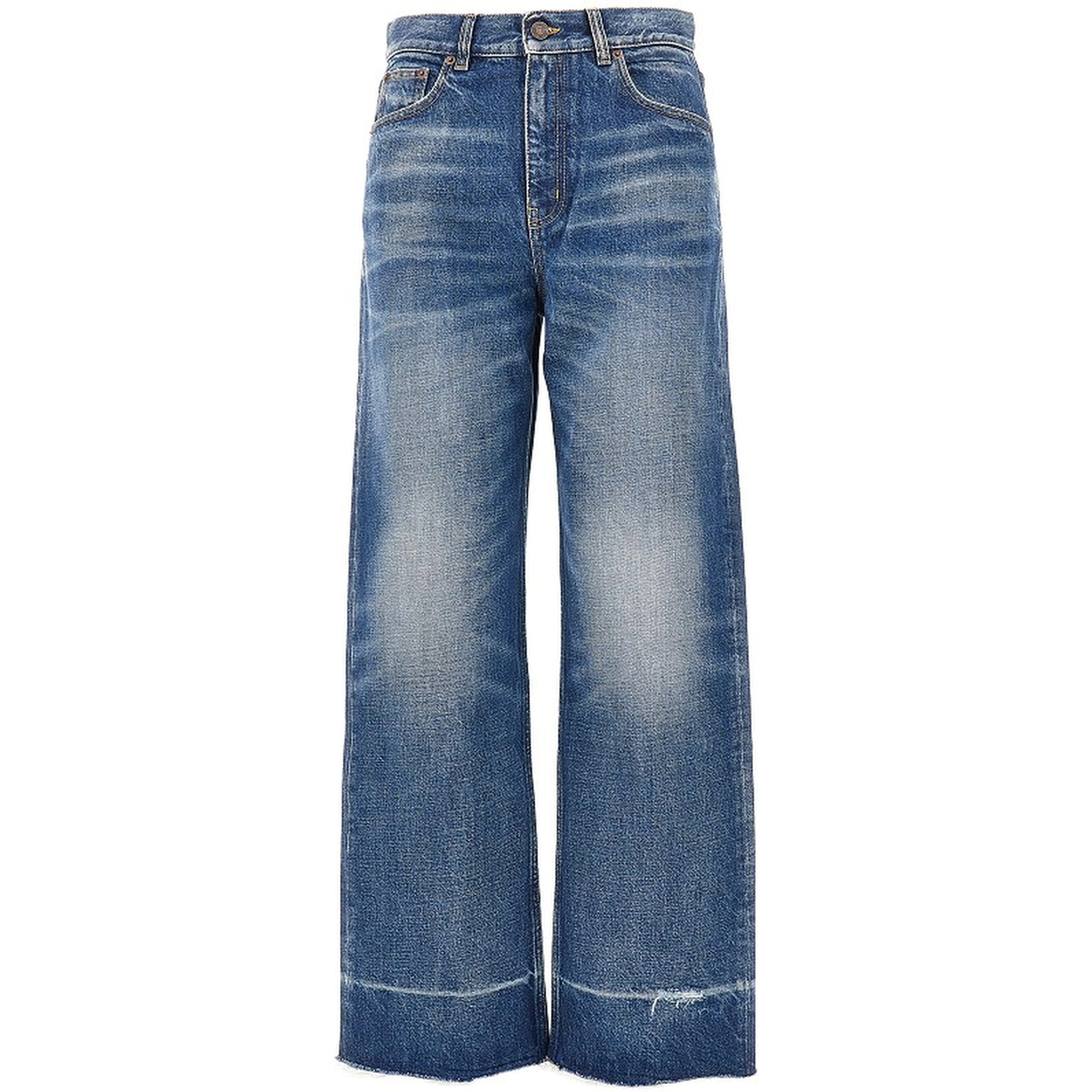 Raw-cut hem jeans