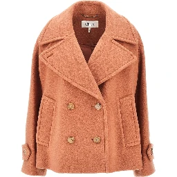 Oversized double-breasted wool peacoat