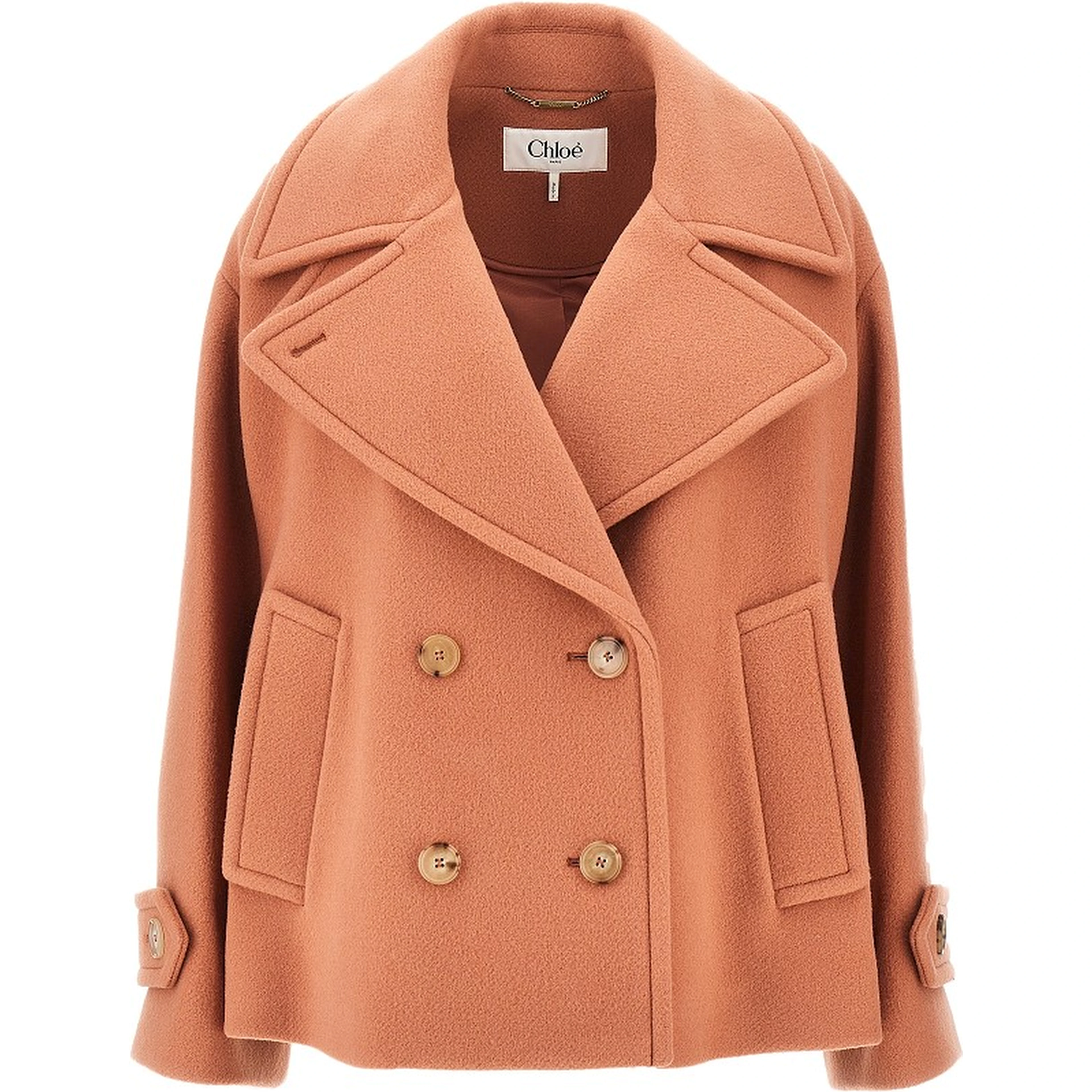 Oversized double-breasted wool peacoat
