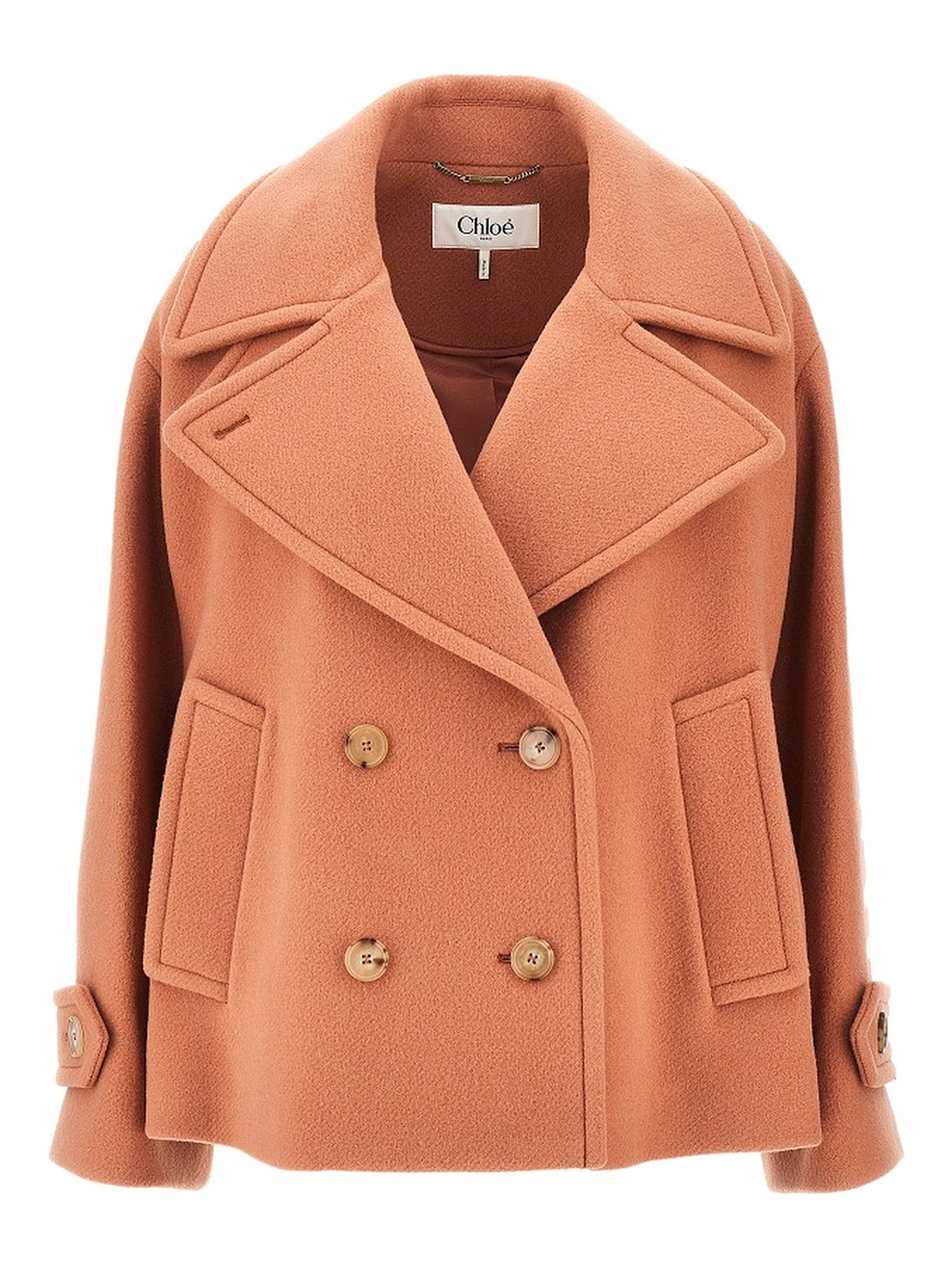 Oversized double-breasted wool peacoat