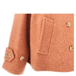 Oversized double-breasted wool peacoat
