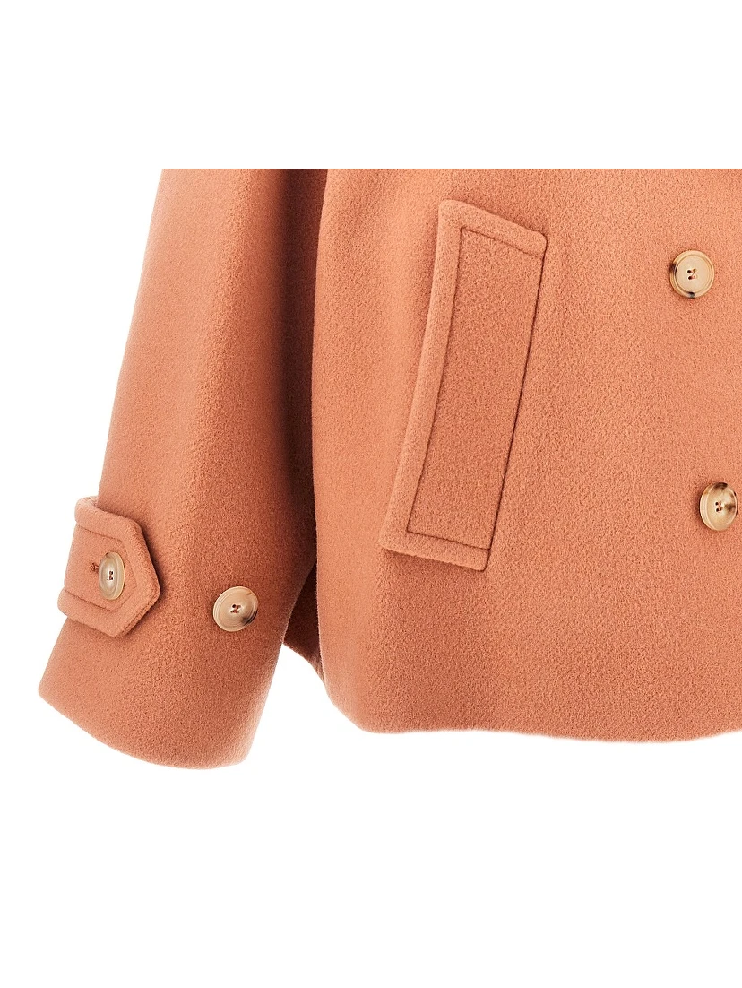 Oversized double-breasted wool peacoat