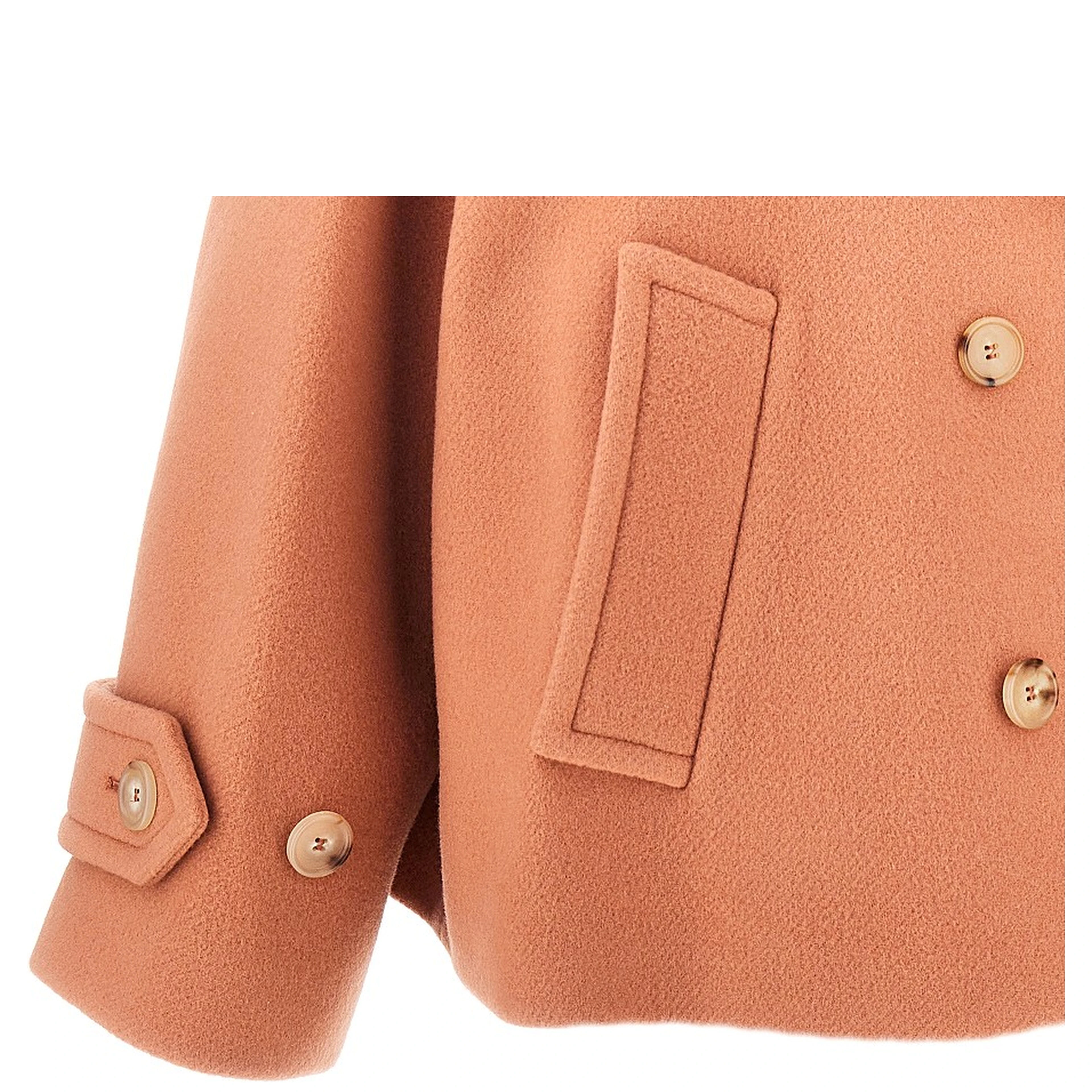 Oversized double-breasted wool peacoat