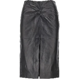 'Tuline' leather midi skirt