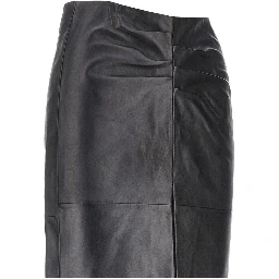 'Tuline' leather midi skirt
