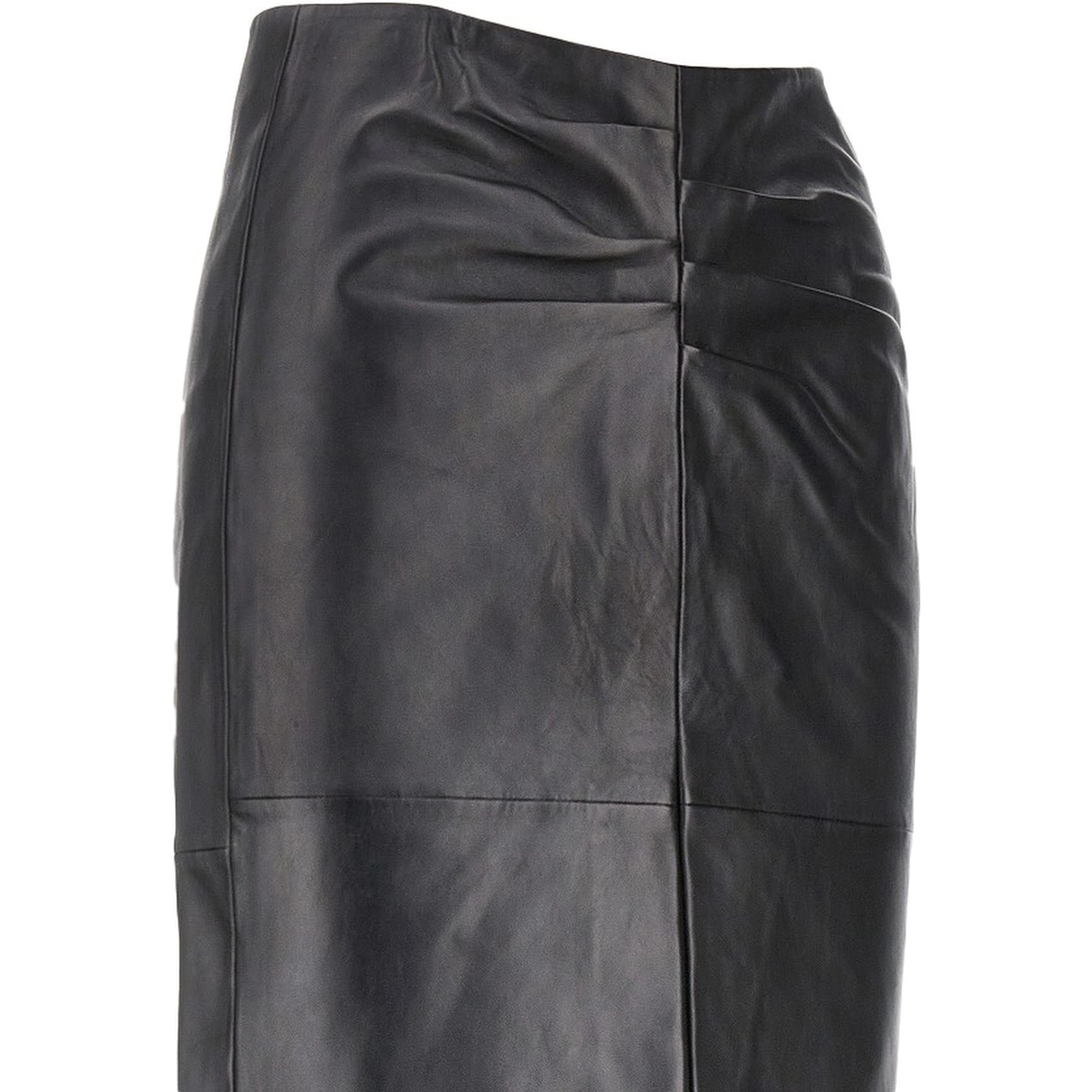 'Tuline' leather midi skirt
