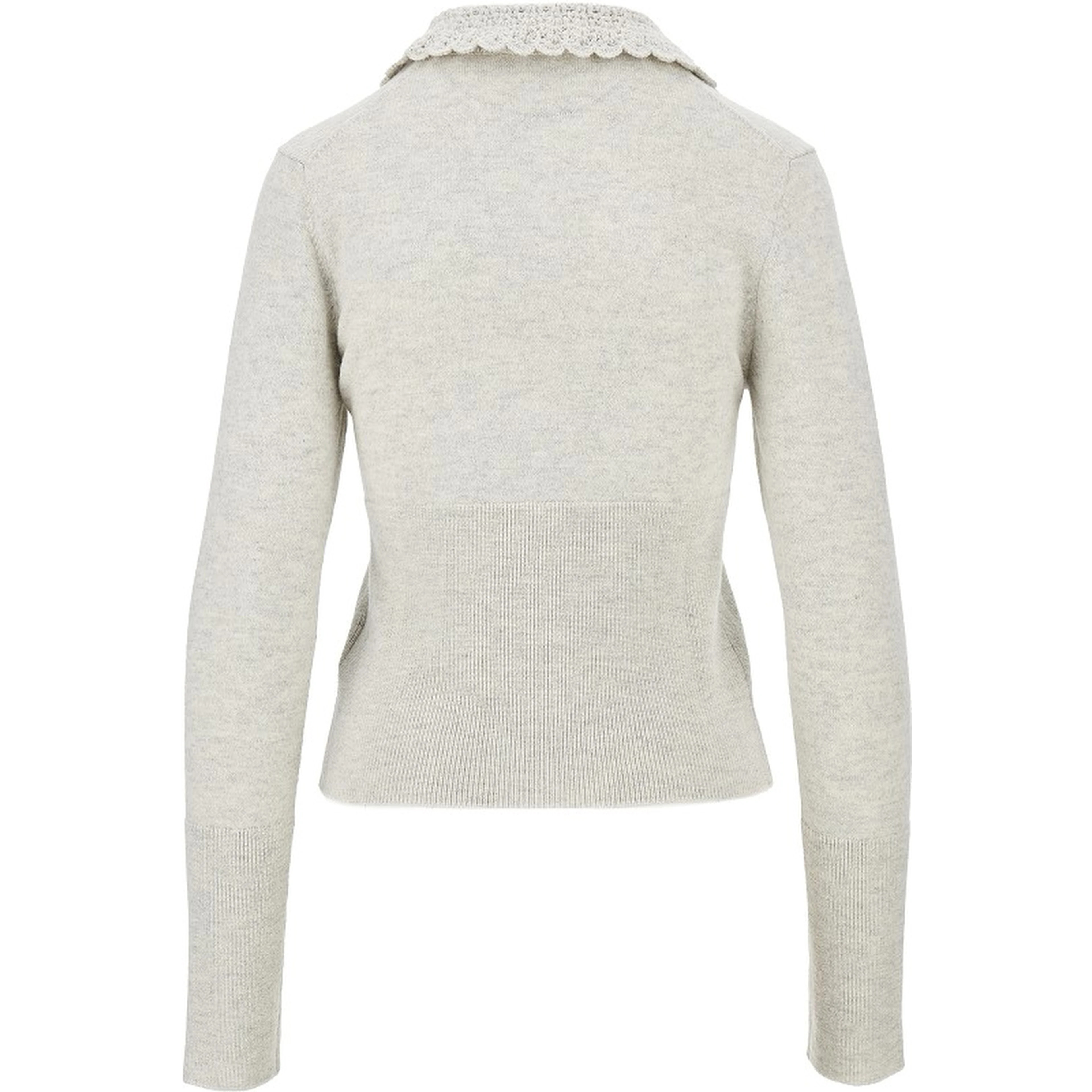 Guipure collar wool cardigan