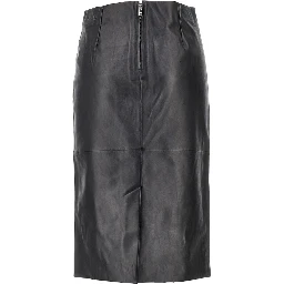 'Tuline' leather midi skirt