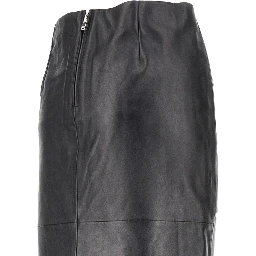 'Tuline' leather midi skirt