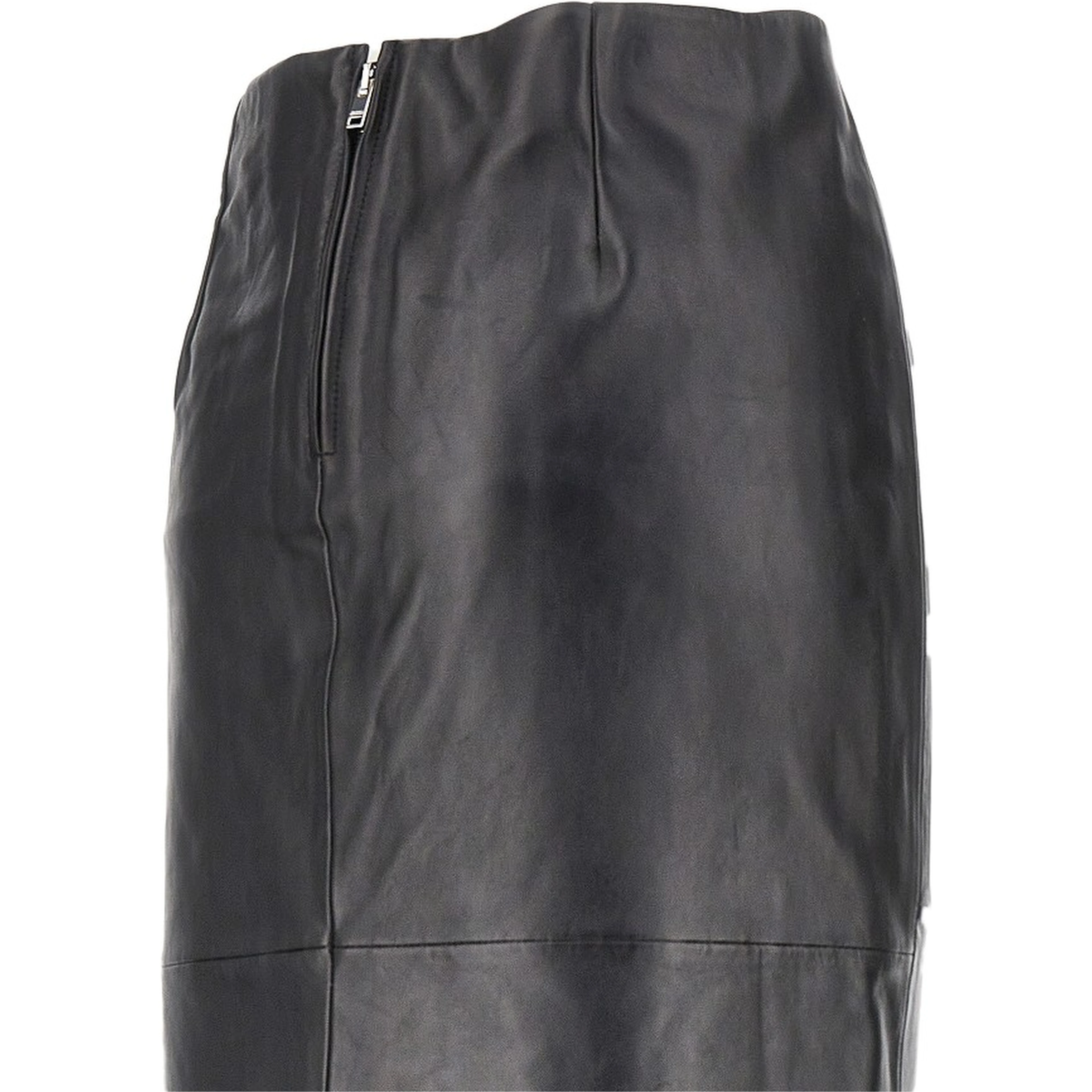 'Tuline' leather midi skirt