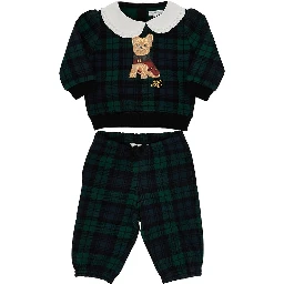 Tartan jersey two-piece set