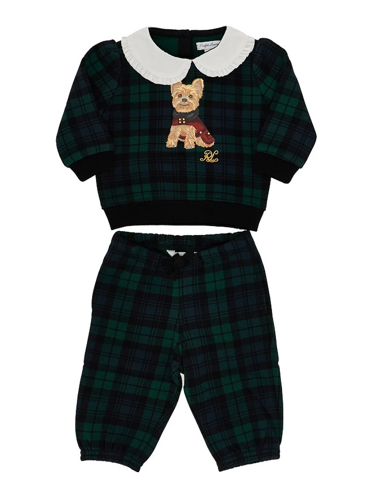 Tartan jersey two-piece set