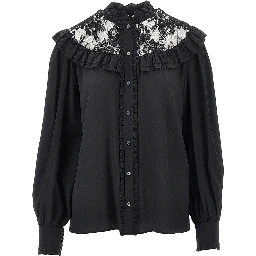 Crêpe de chine and lace blouse