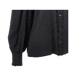 Crêpe de chine and lace blouse