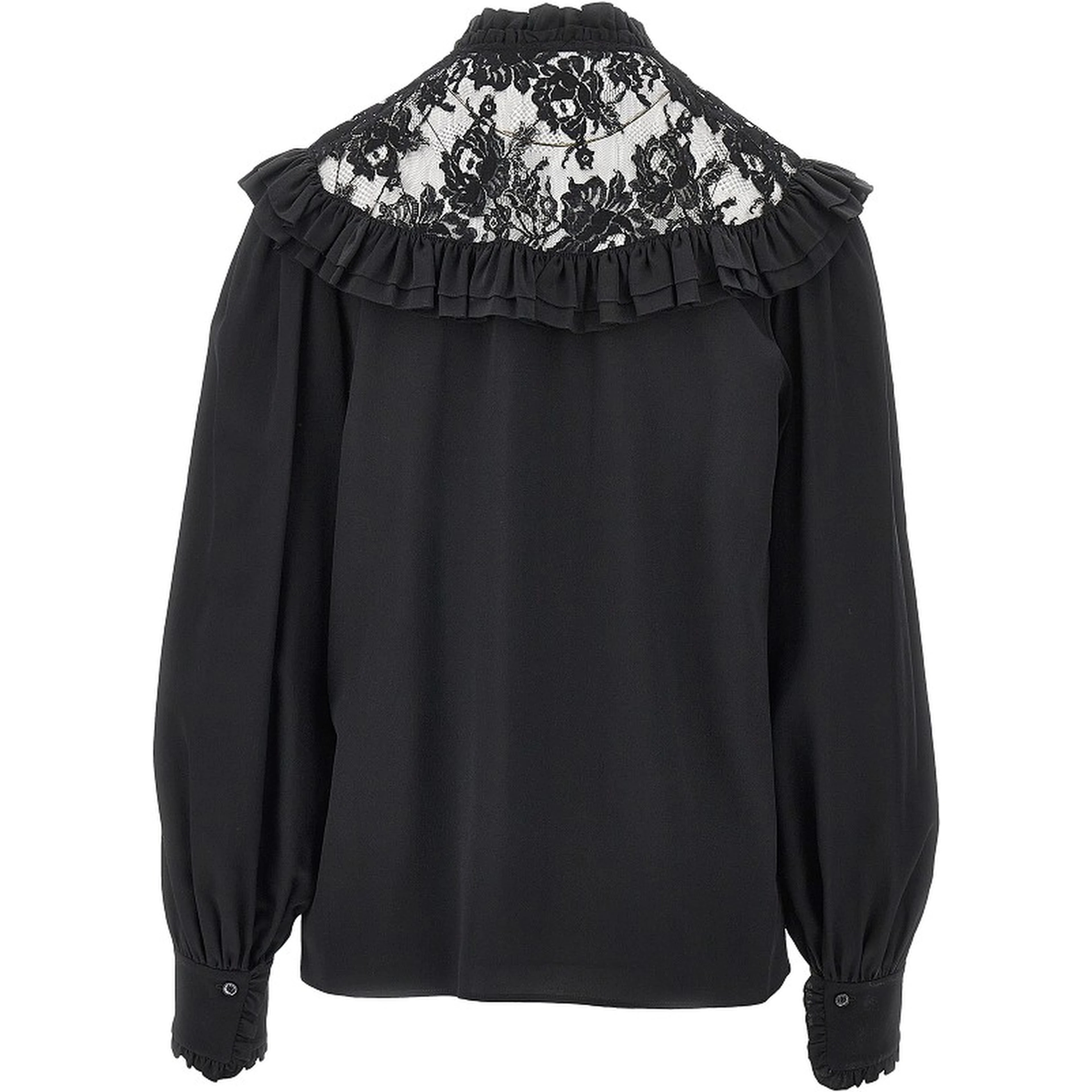 Crêpe de chine and lace blouse