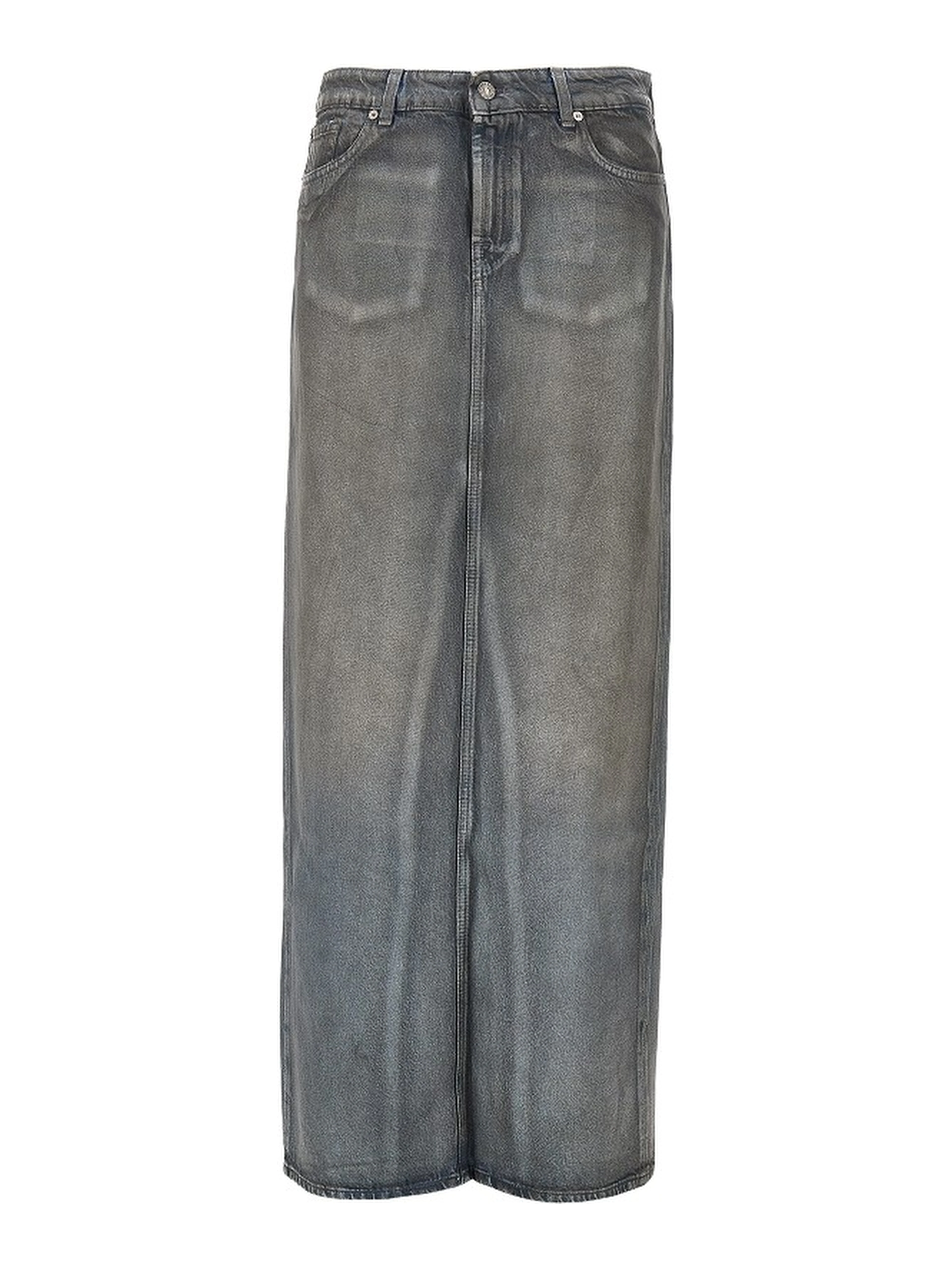 'Nolita' coated denim long skirt