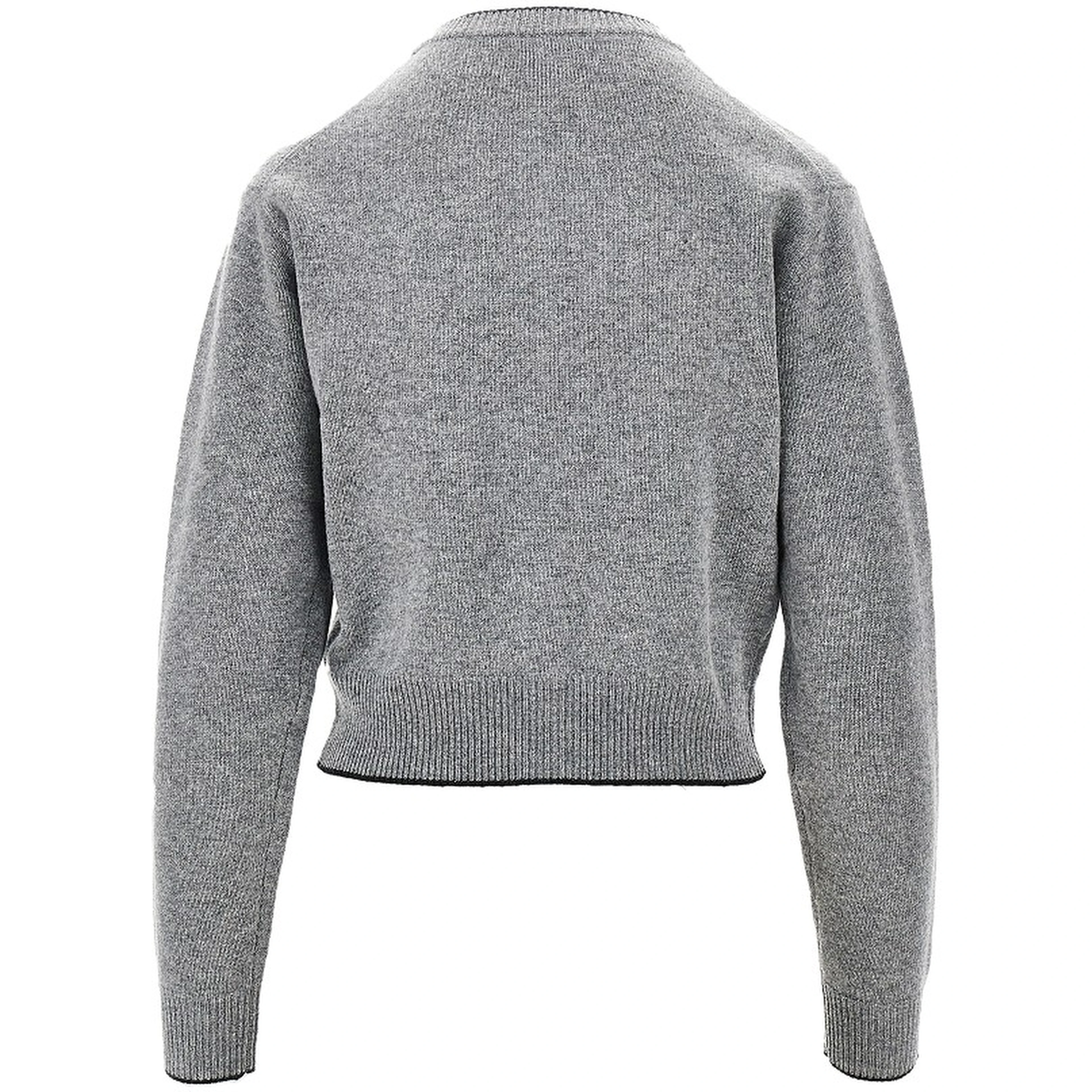 Logo embroidery wool and cashmere cardigan