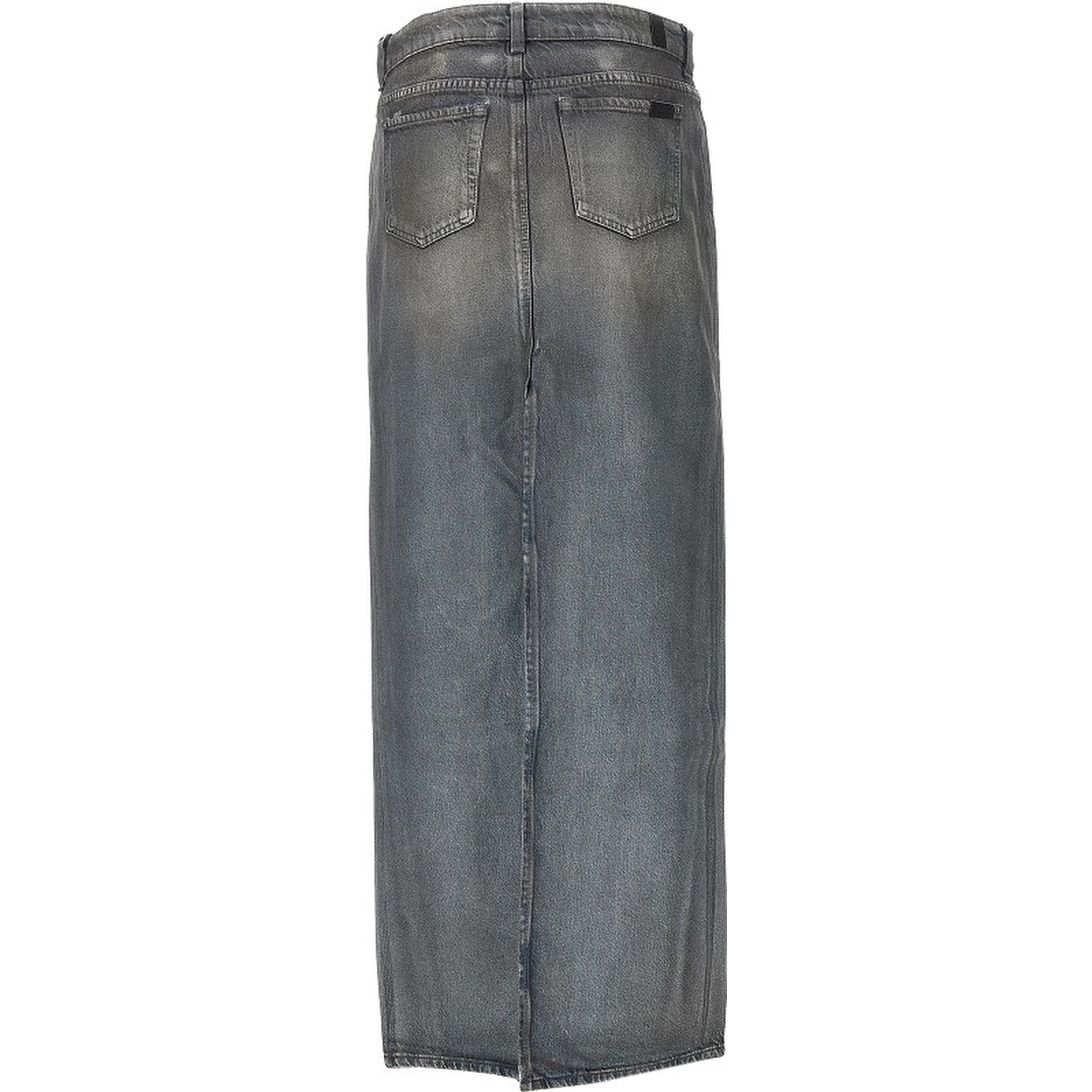'Nolita' coated denim long skirt