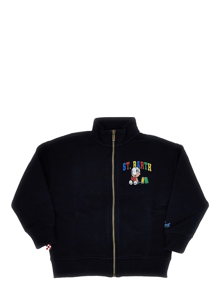 'Snoopy School' print full-zip sweatshirt