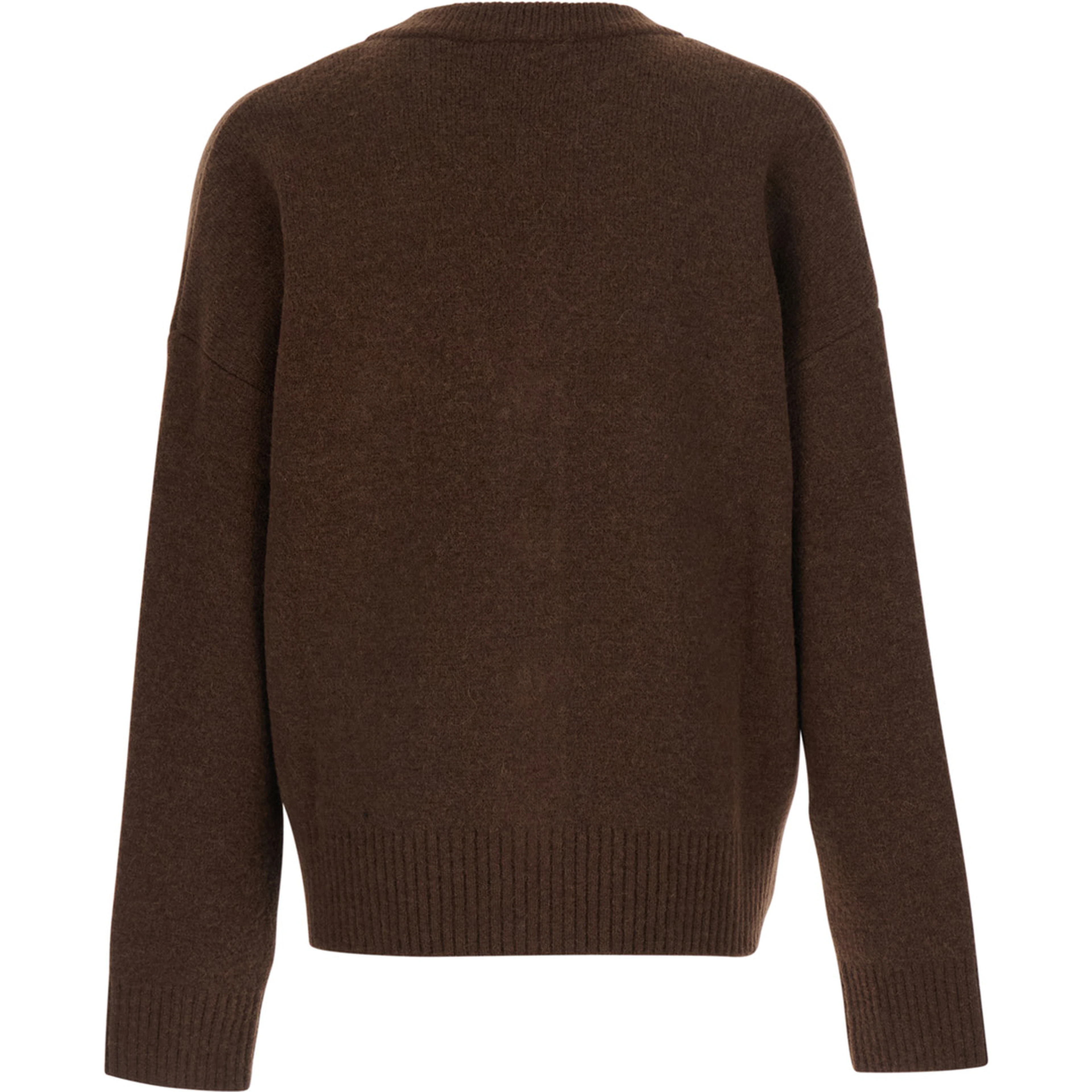 V Neck Cardigan with AMI de Coeur in Brown for Men