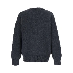 V NECK CARDIGAN with AMI DE COEUR in knit and Tech Fabric black unisex