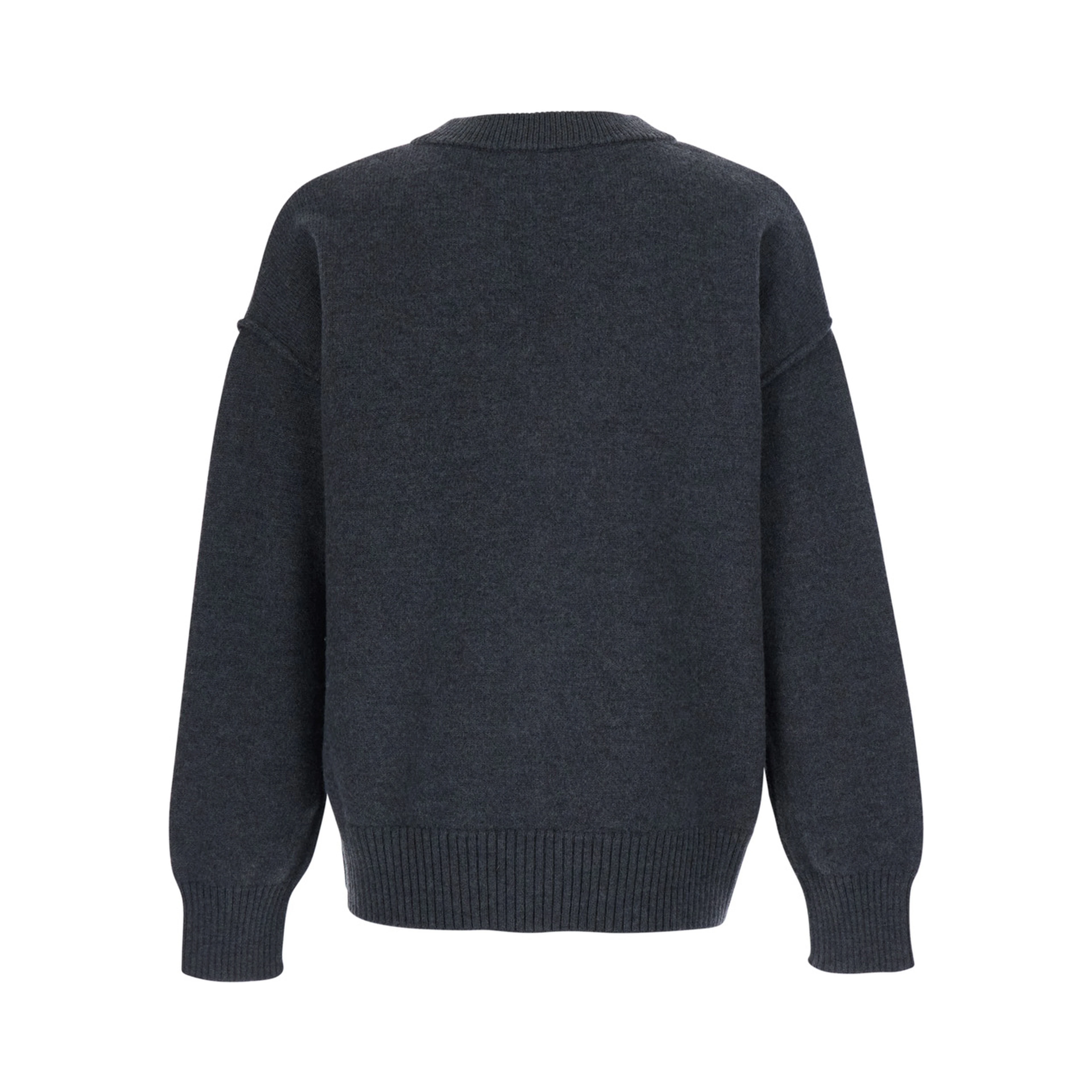 V NECK CARDIGAN with AMI DE COEUR in knit and Tech Fabric black unisex