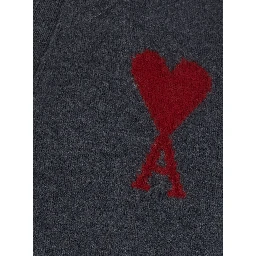 V NECK CARDIGAN with AMI DE COEUR in knit and Tech Fabric black unisex