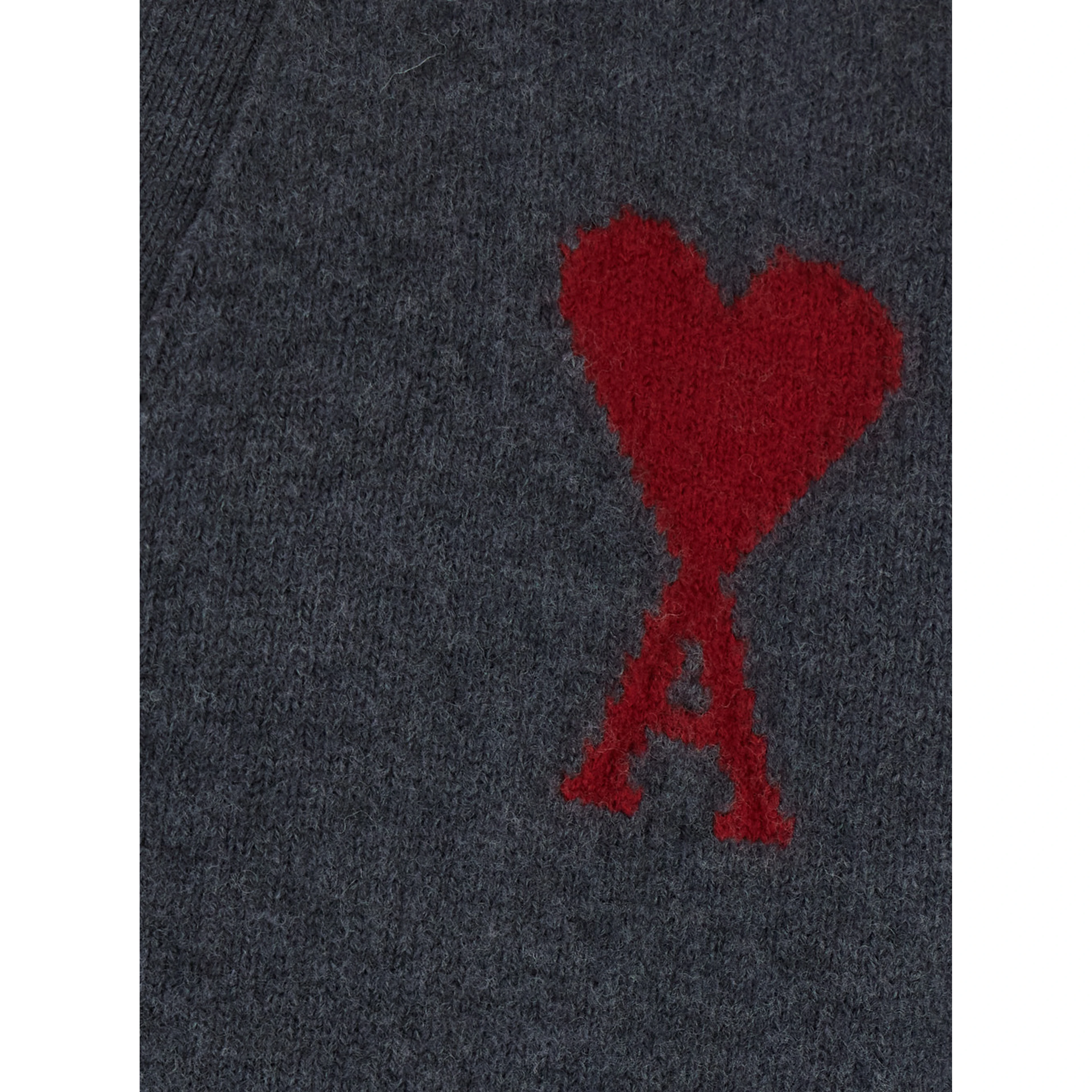 V NECK CARDIGAN with AMI DE COEUR in knit and Tech Fabric black unisex