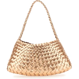 Rossana Brown Shoulder bag with Flared and Woven Design in Leather for Women
