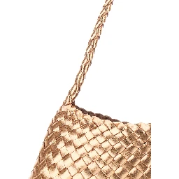 Rossana Brown Shoulder bag with Flared and Woven Design in Leather for Women