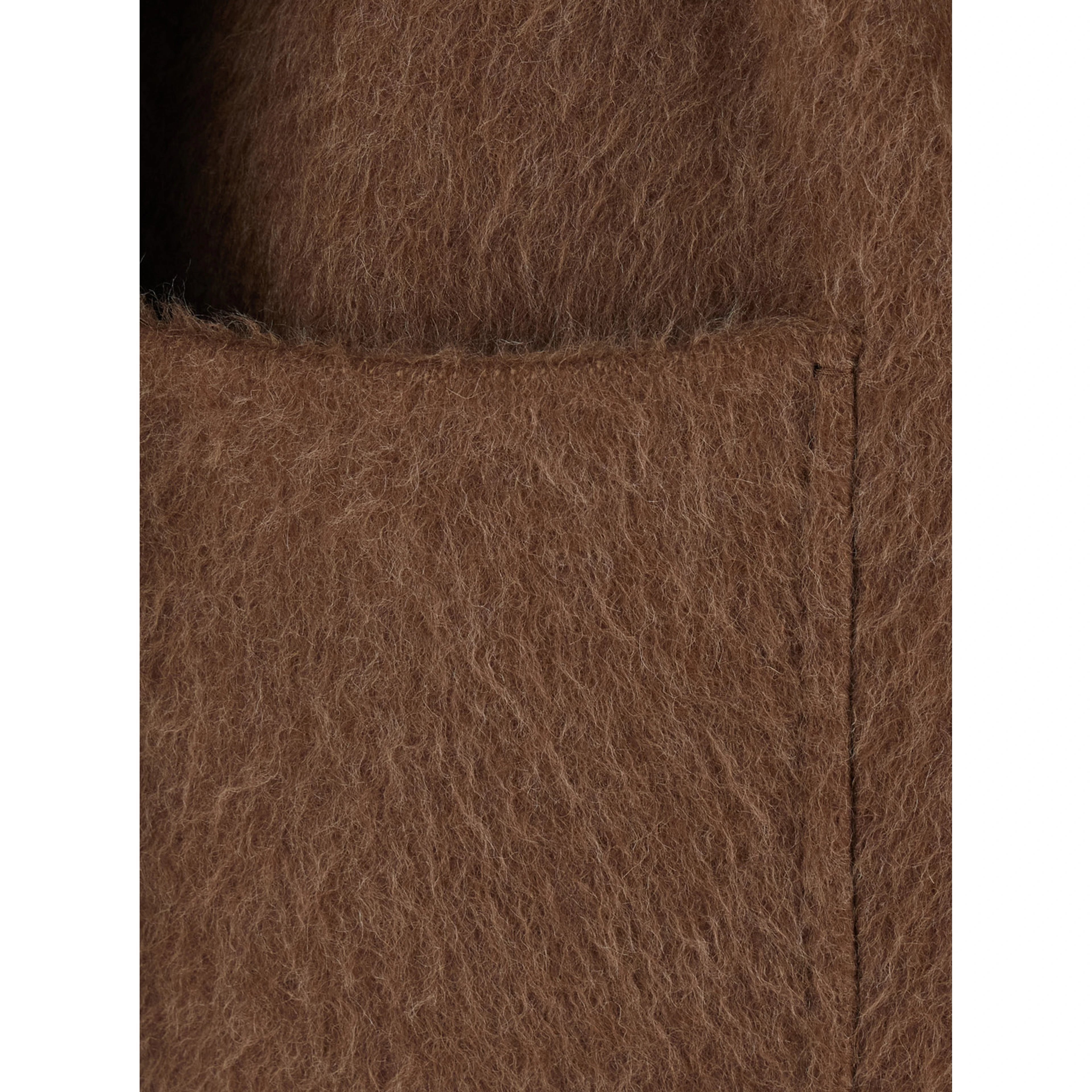 Coat MXS GOLF LOOK29 with front closure and pockets, in wool and cashmere, beige, women