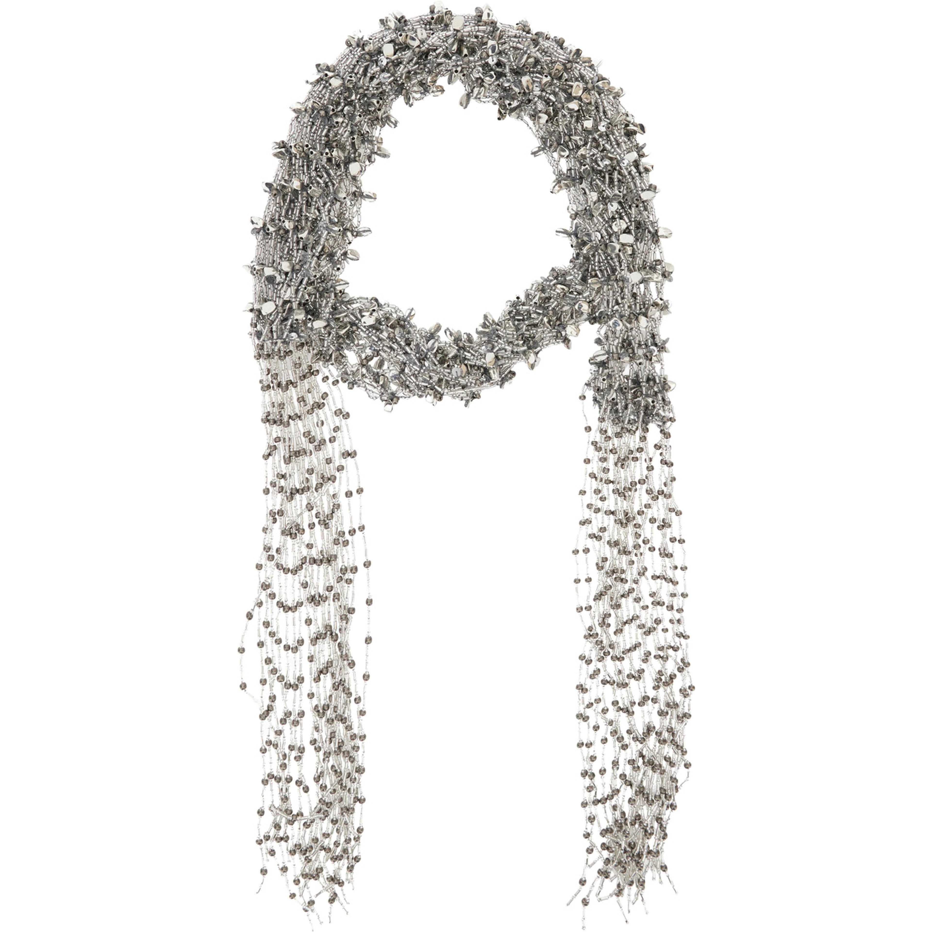 NECKLACE SCARF NECKLACE SCARF with Metallic Design in Fabric Women