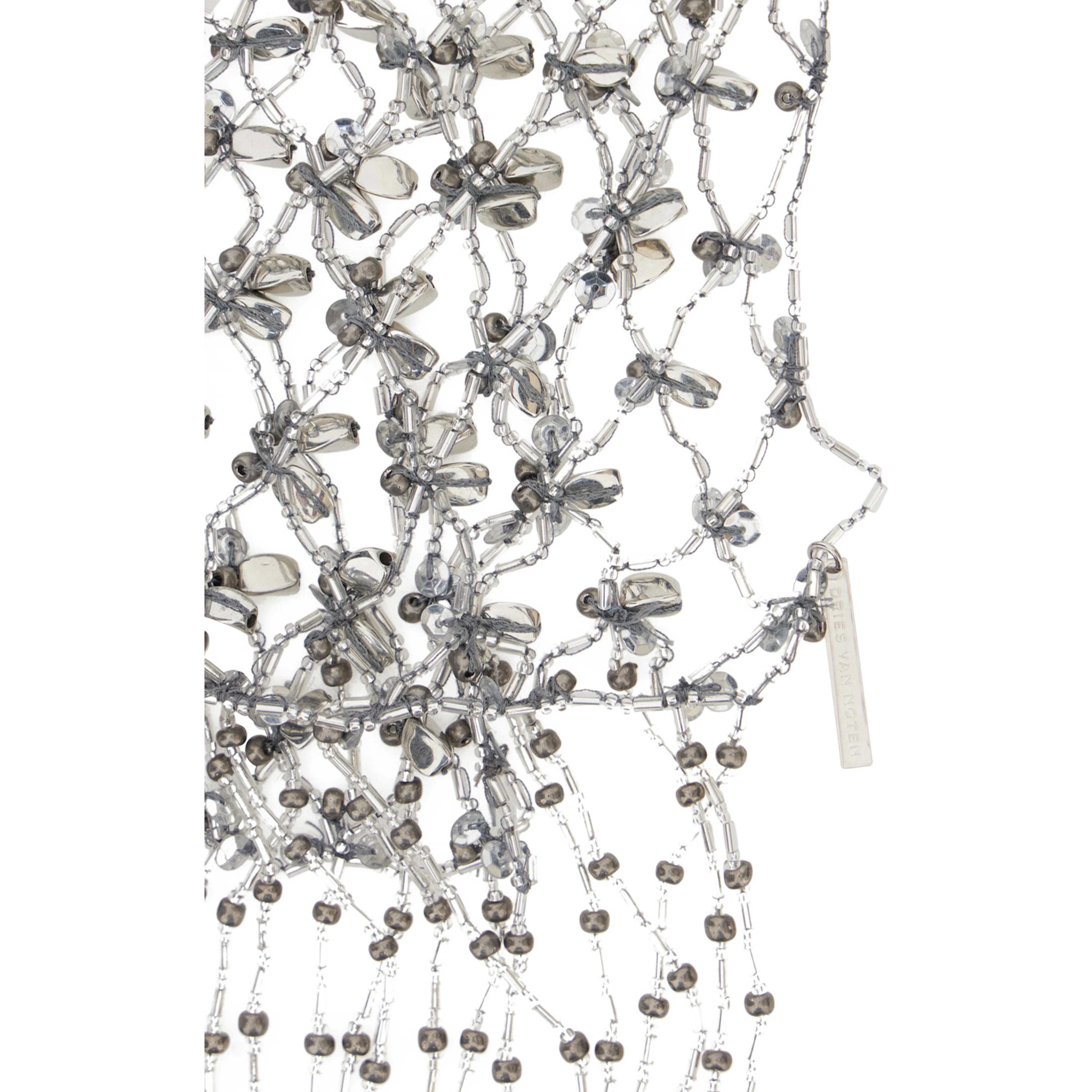 NECKLACE SCARF NECKLACE SCARF with Metallic Design in Fabric Women