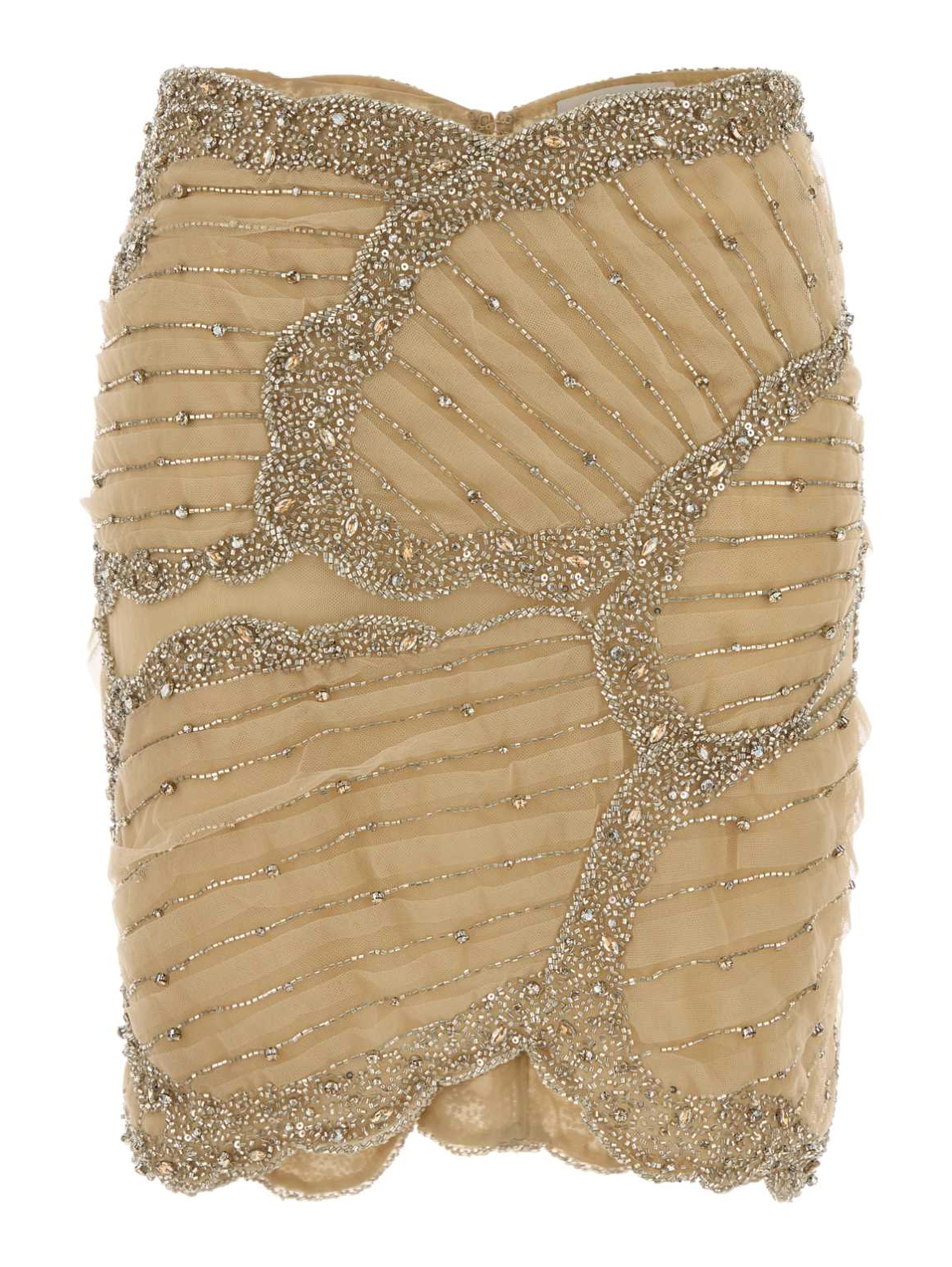 ODINE CRYSTAL SILKGEORGETTE PETAL MINISKIRT