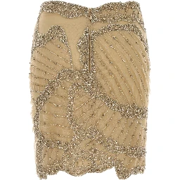 ODINE CRYSTAL SILKGEORGETTE PETAL MINISKIRT