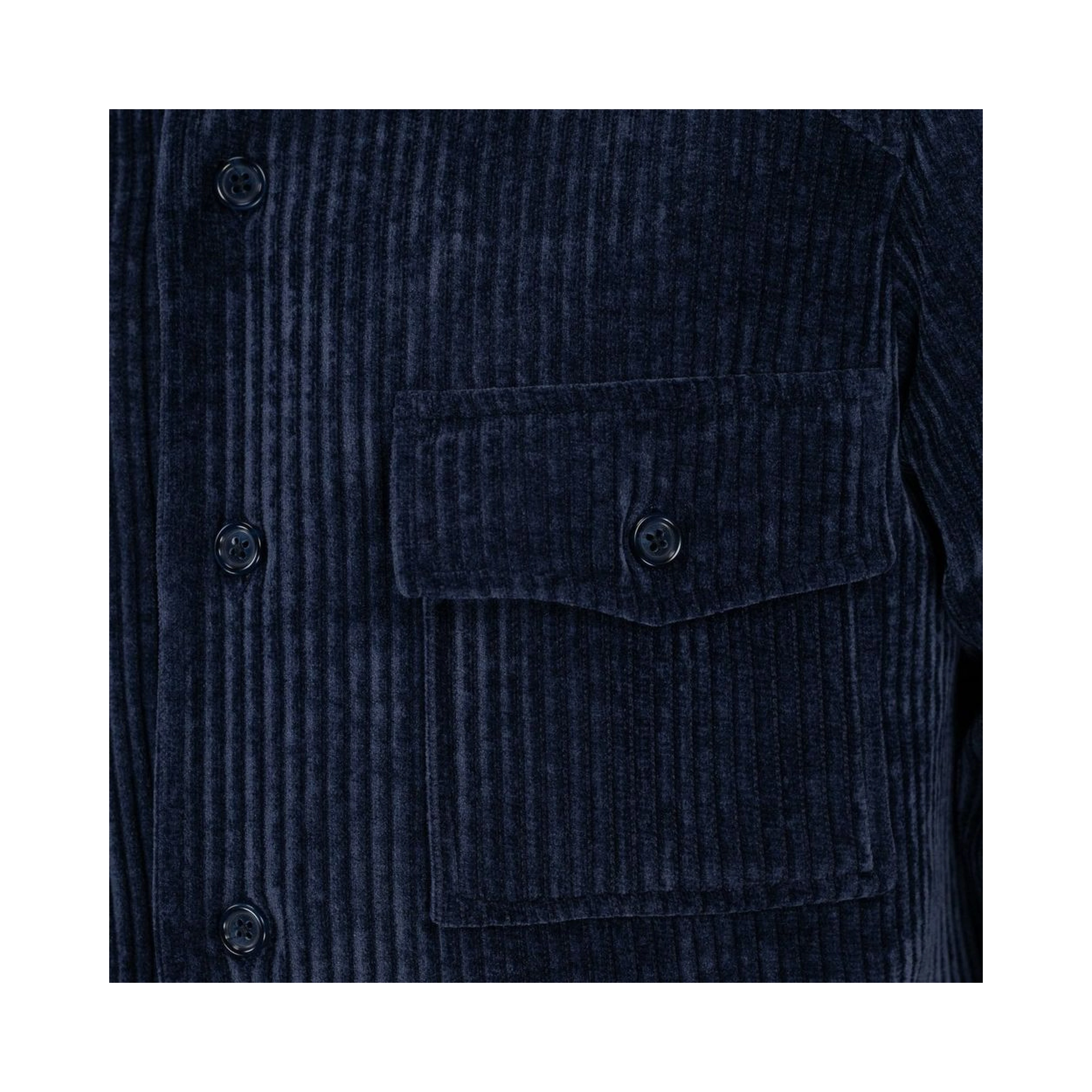 Blue Polyester Full-Length Jacket