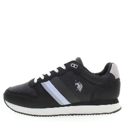 Black Polyester Men's Sneakers