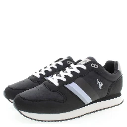 Black Polyester Men's Sneakers