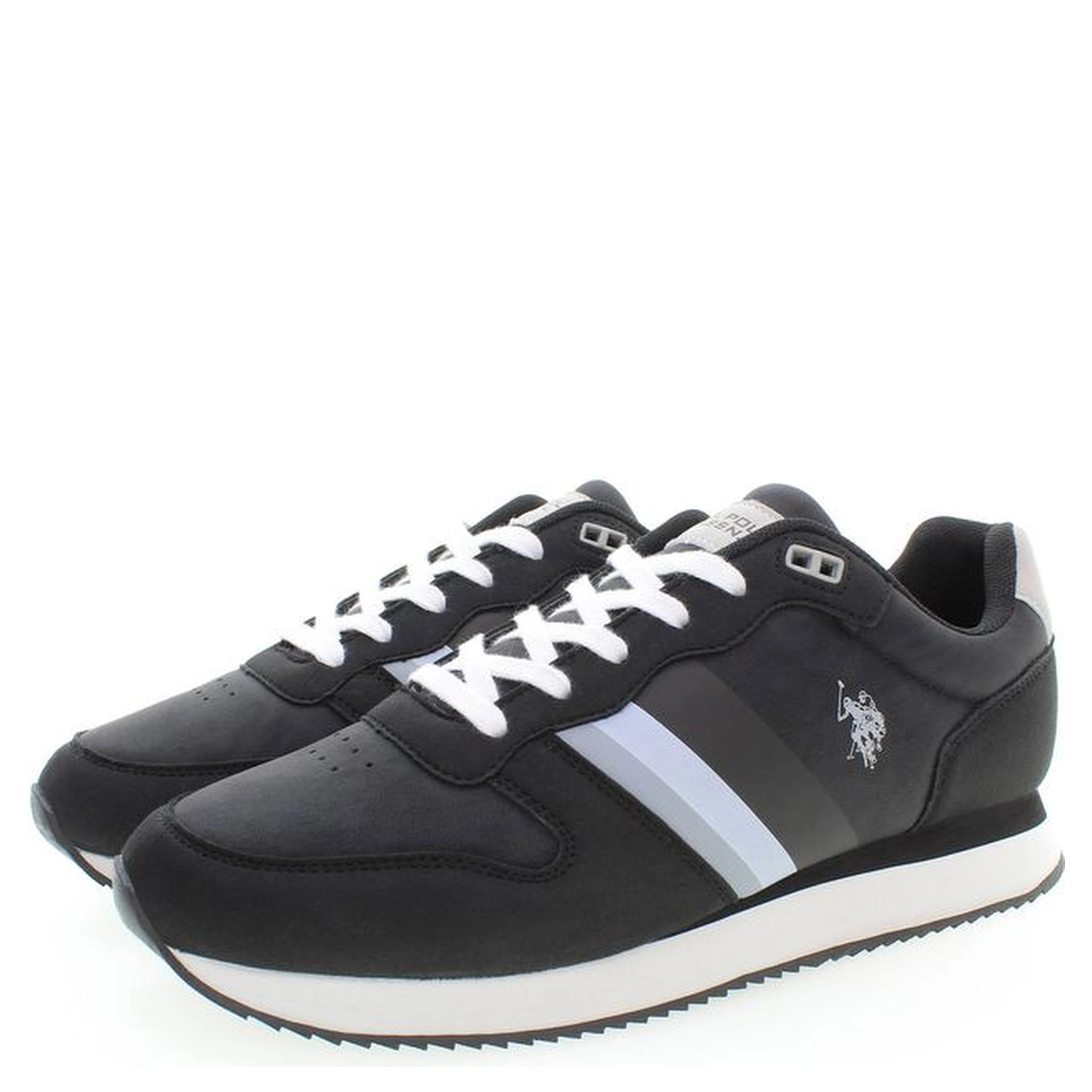 Black Polyester Men's Sneakers