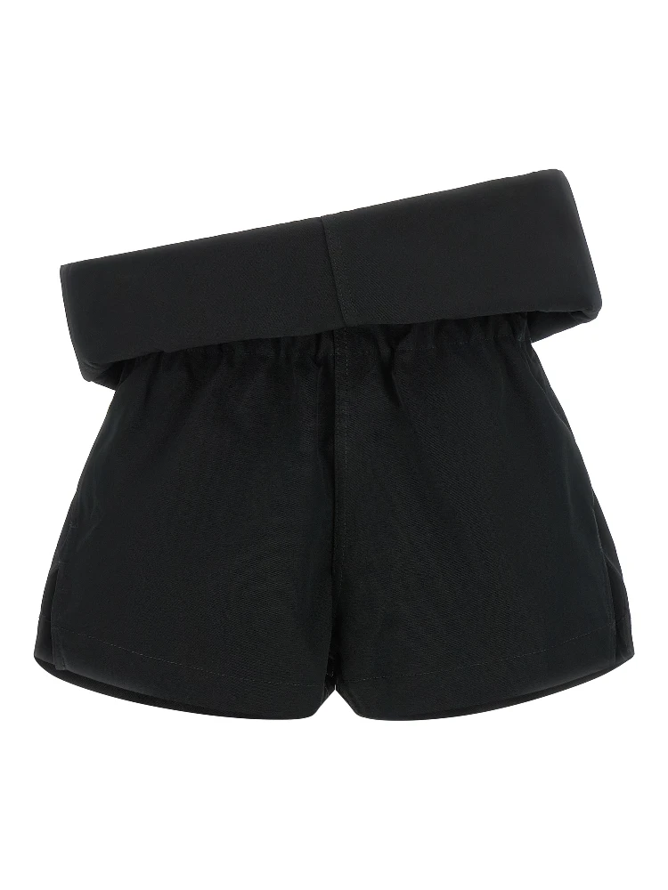Black Polyester Bermuda Shorts